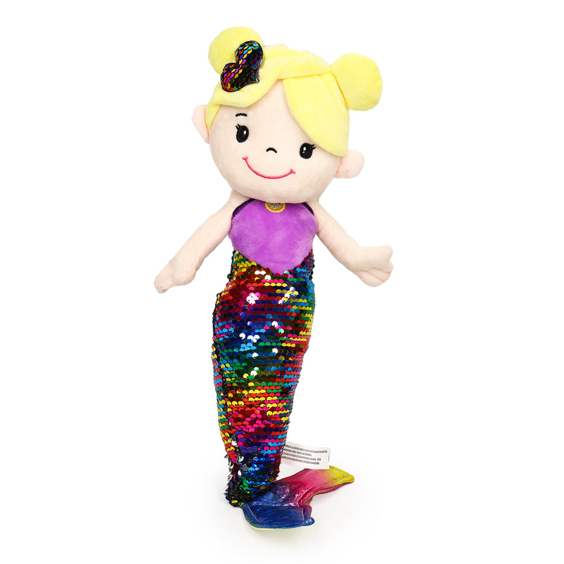 Sirena Lentejuelas 40cm Polera Morada