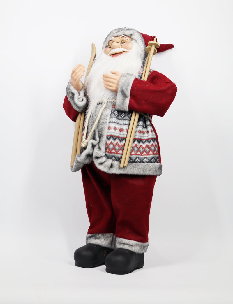 Viejo pascuero rojo 60 cm con tablas y palos