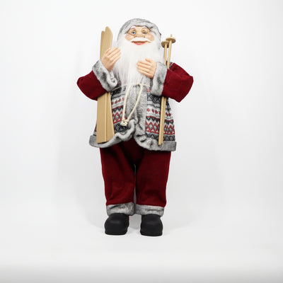 Viejo pascuero rojo 60 cm con tablas y palos