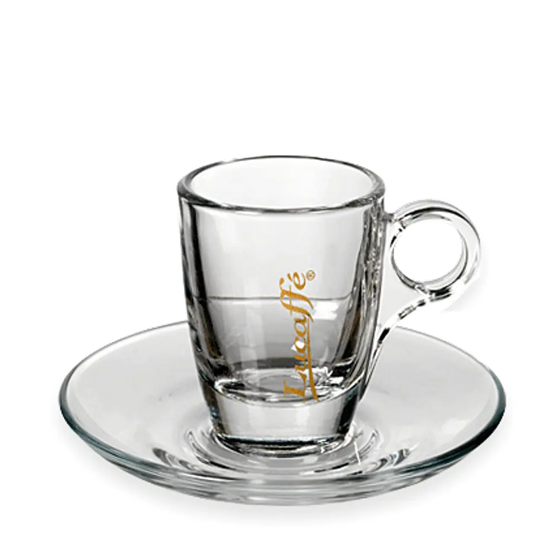 Taza Vidrio Espresso Lucaffé C/Plato